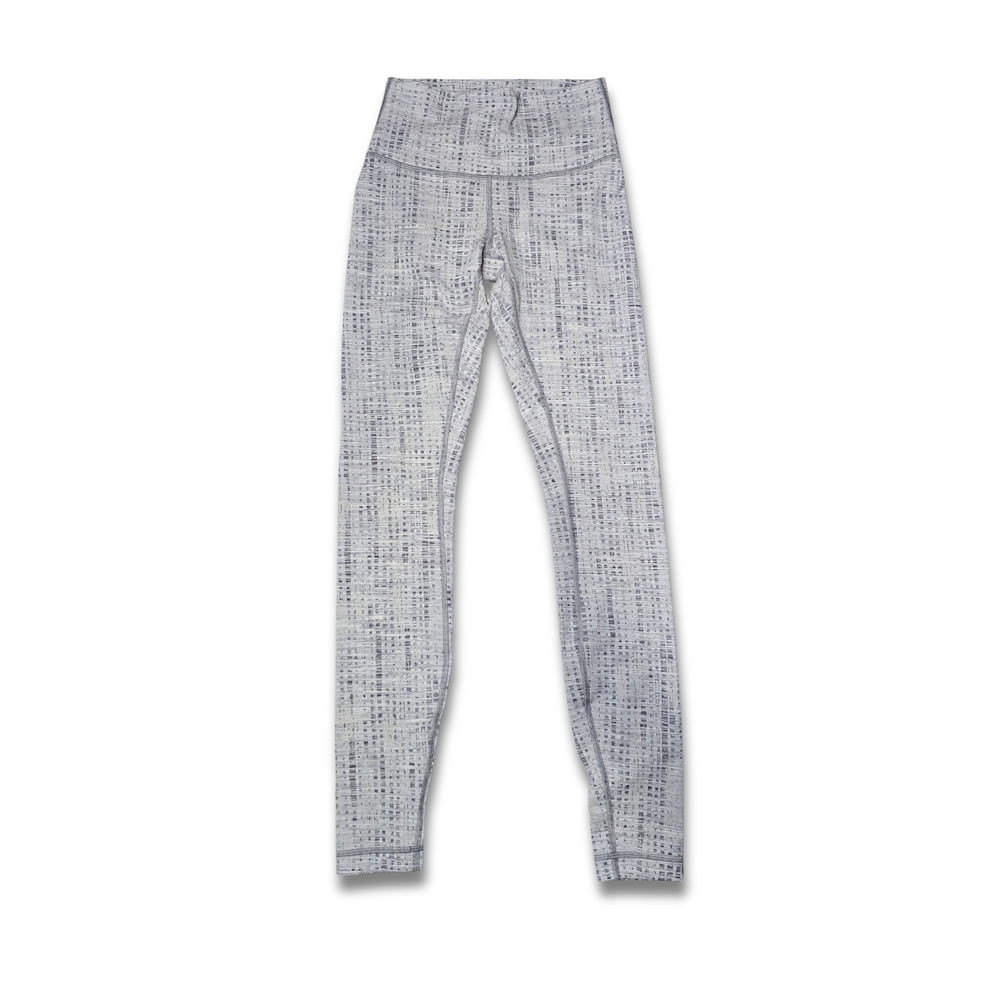 Lululemon Wunder Under High-Rise Tight 25” Leggings, Size 4, Gray Textured Print